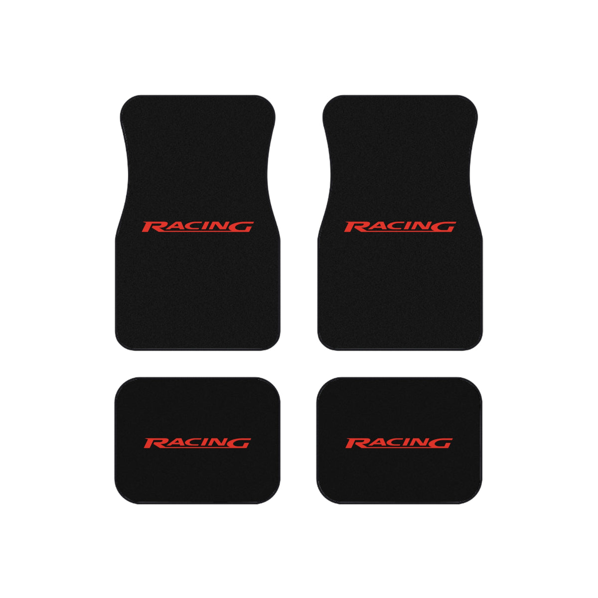 Racing Car Floor Mats – Black & Red 4-Piece Set
