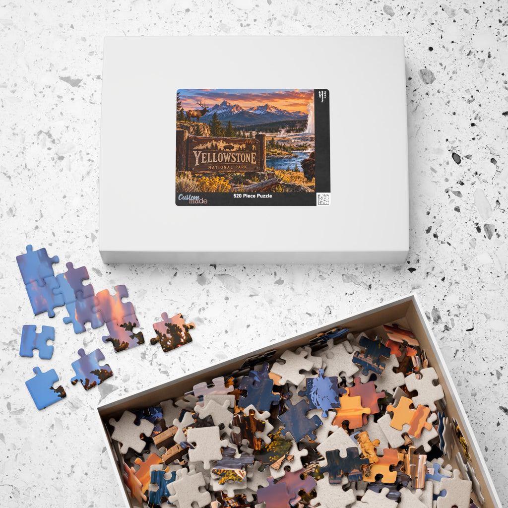 Yellowstone National Park Puzzle – Wildlife & Mountain Landscape (110, 252, 520, 1014-piece)