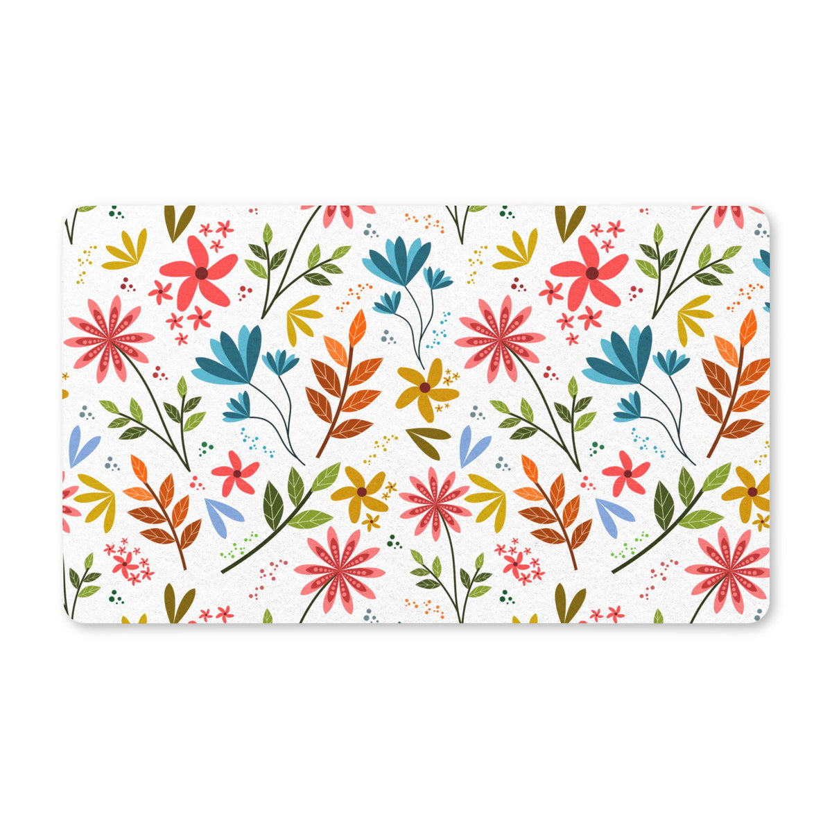 Colorful Floral Doormat – Botanical Wildflower Entryway Mat