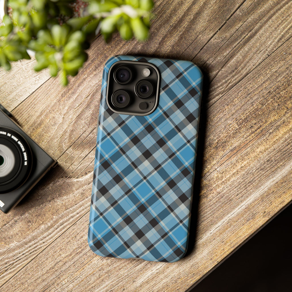Light Blue Plaid Phone Case – Classic Tartan Tough Case
