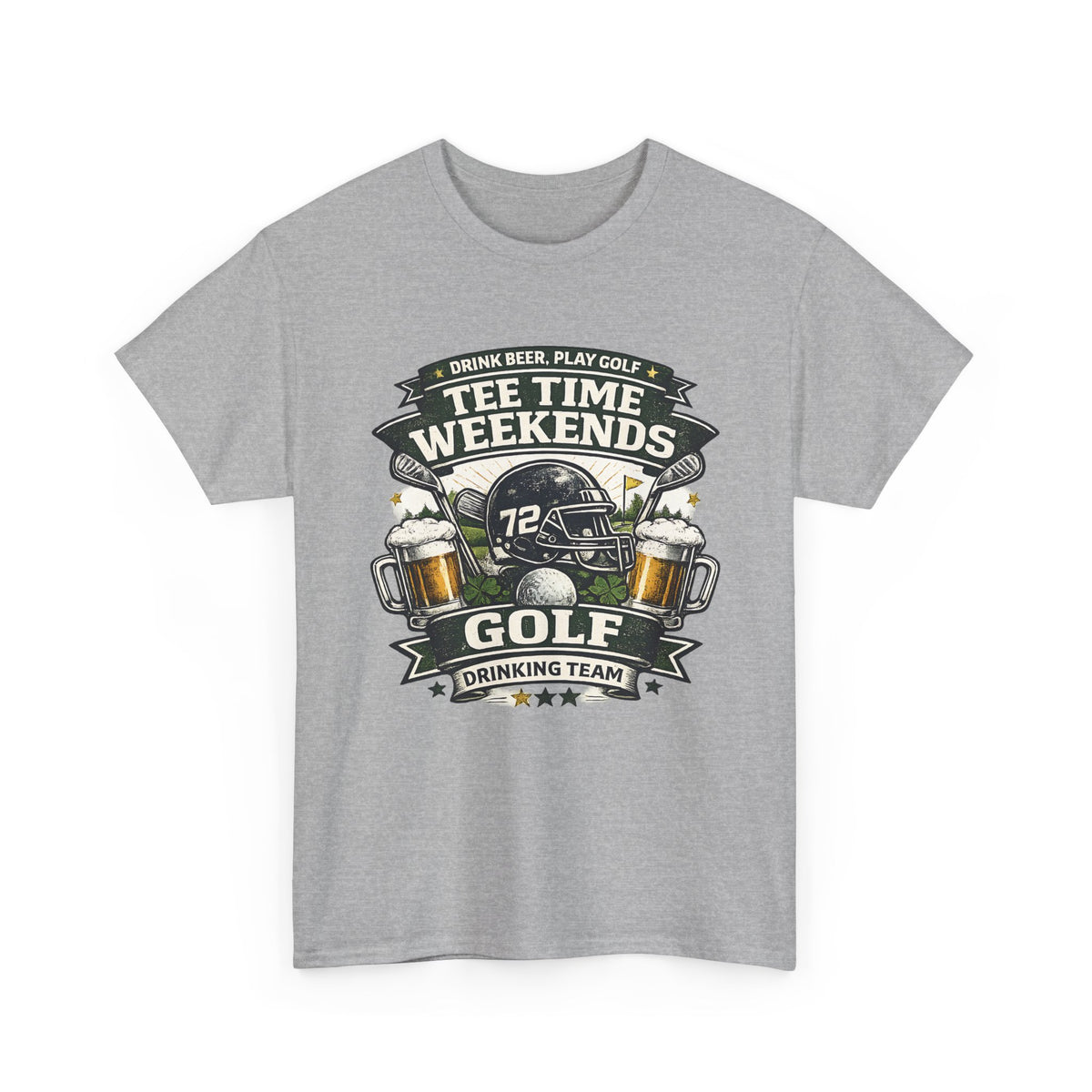 Golf & Beer T-Shirt – Tee Time Funny Golfing Graphic Tee