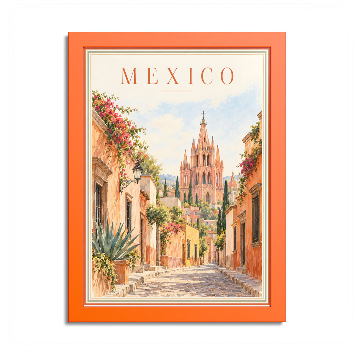 Mexico Vintage Framed Poster – San Miguel de Allende Wall Art