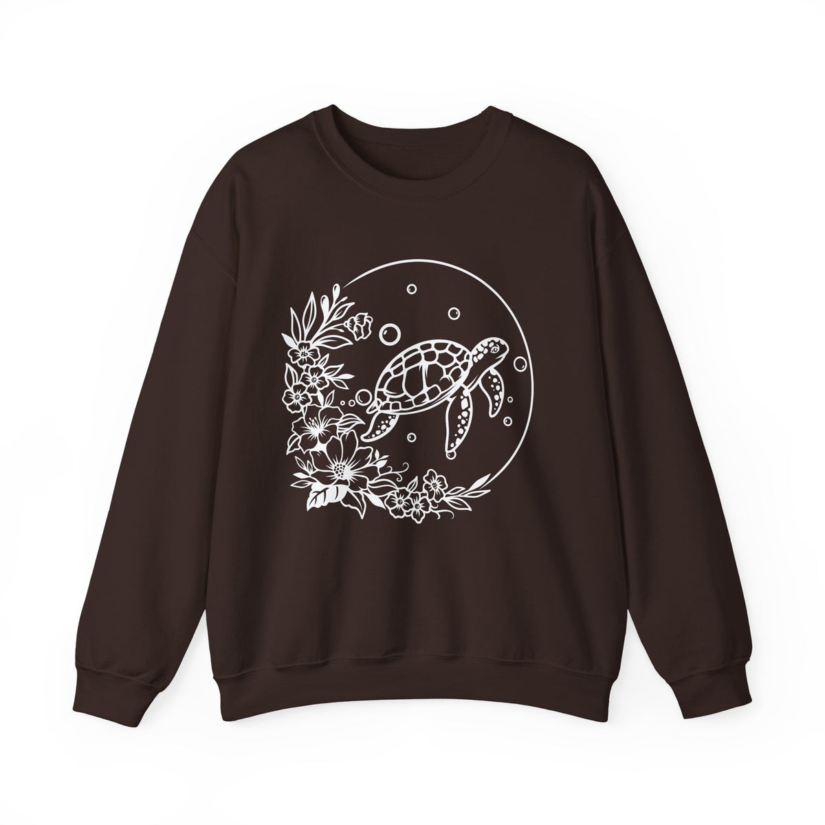 Sea Turtle Floral Crewneck Sweatshirt  Moonlit Ocean Turtle Graphic
