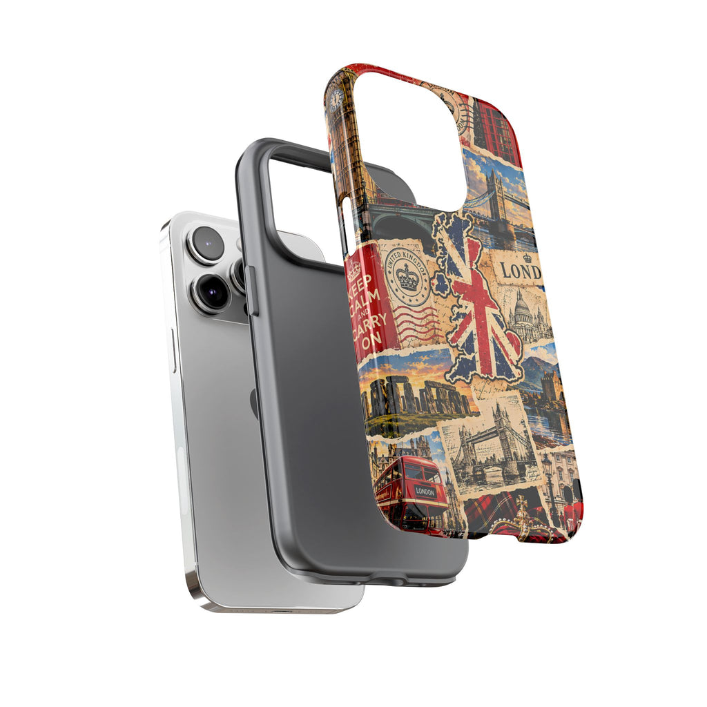 London UK Travel Collage Phone Case – Vintage British Tough Case