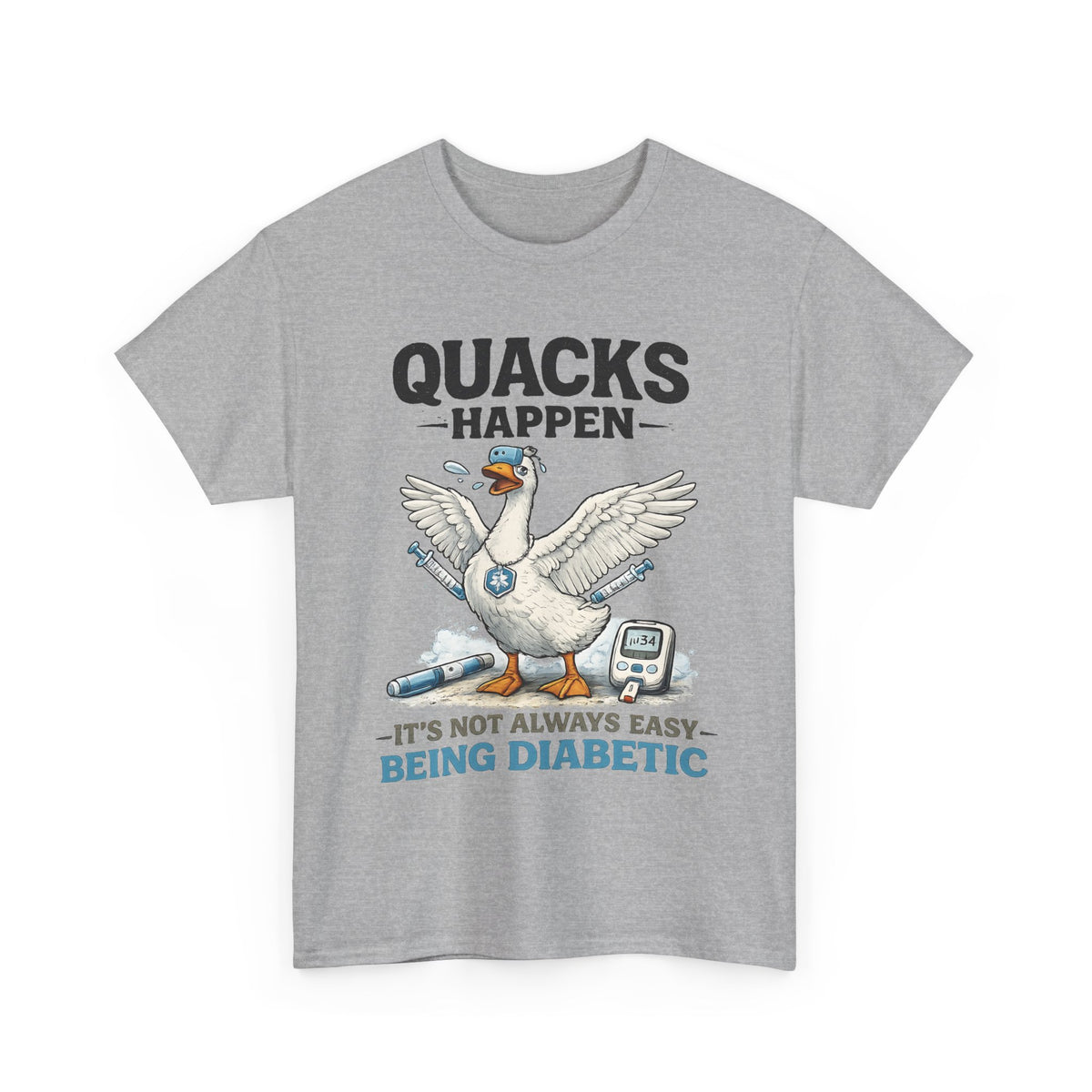 “Quacks Happen” Diabetes T-Shirt – Funny Diabetic Duck Graphic Tee