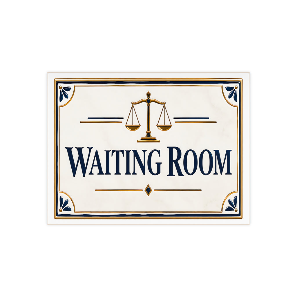 Waiting Room Sign – Elegant Ceramic Plaque for Law Office & Attorney Office - SE8