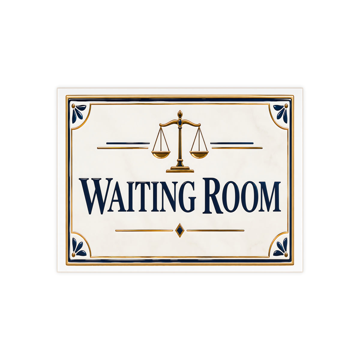 Waiting Room Sign – Elegant Ceramic Plaque for Law Office & Attorney Office - SE8