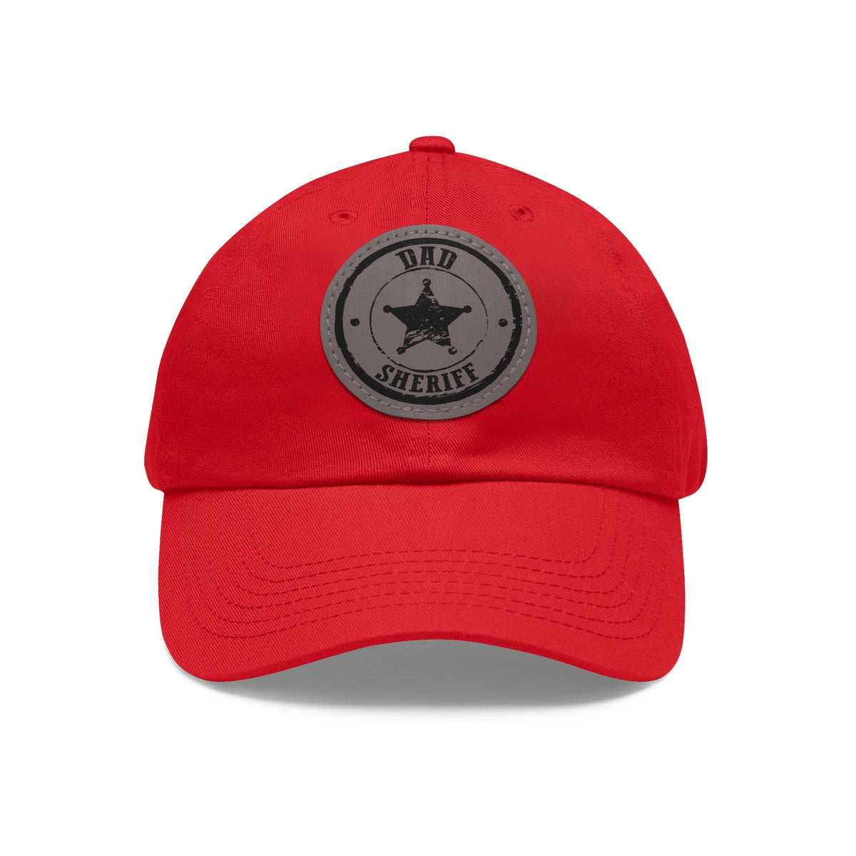 Sheriff Dad Leather Patch Hat – Law Enforcement Father’s Day Baseball Cap