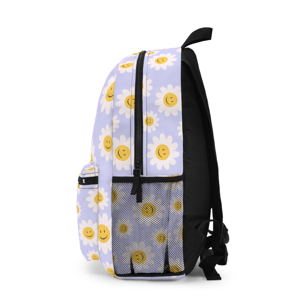 Personalized Daisy Backpack with Name – Cute Smiley Flower Backpack