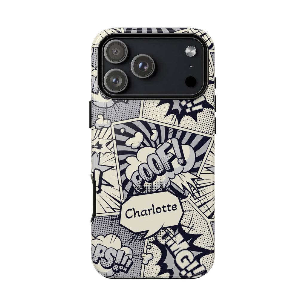 Personalized Comic Phone Case with Name – Pop Art Tough Case