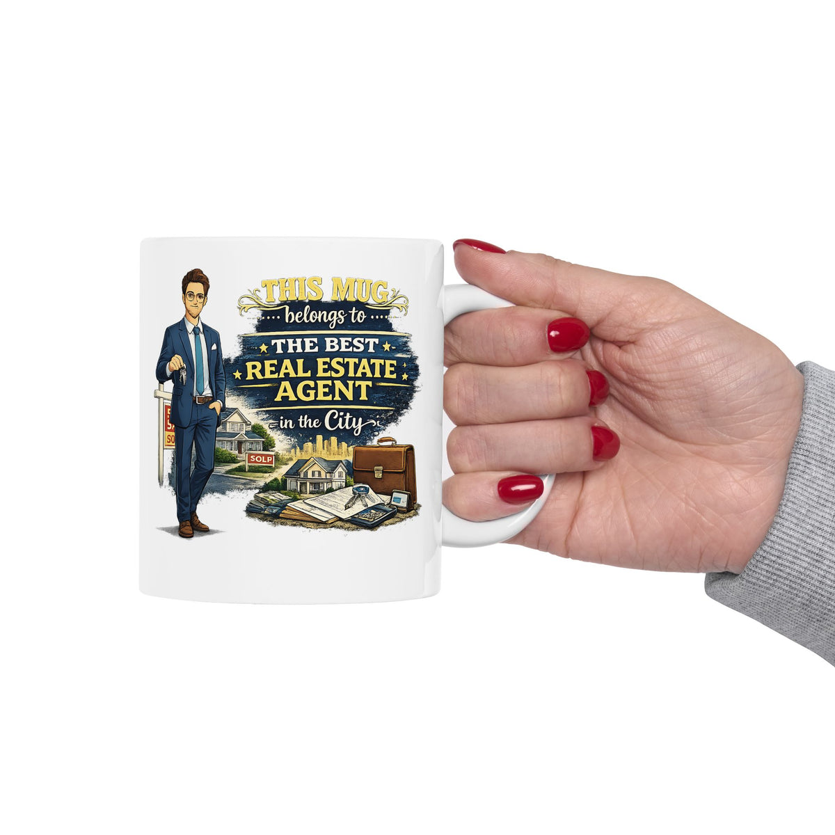 Best Real Estate Agent Mug This Mug Belongs To The Best Realtor in the City, Real Estate Gift Coffee Mug