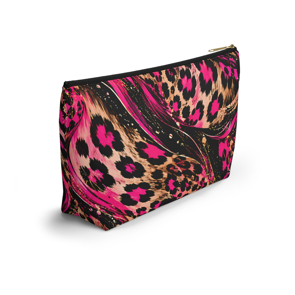 Pink Leopard Pouch – Black & Gold Animal Print
