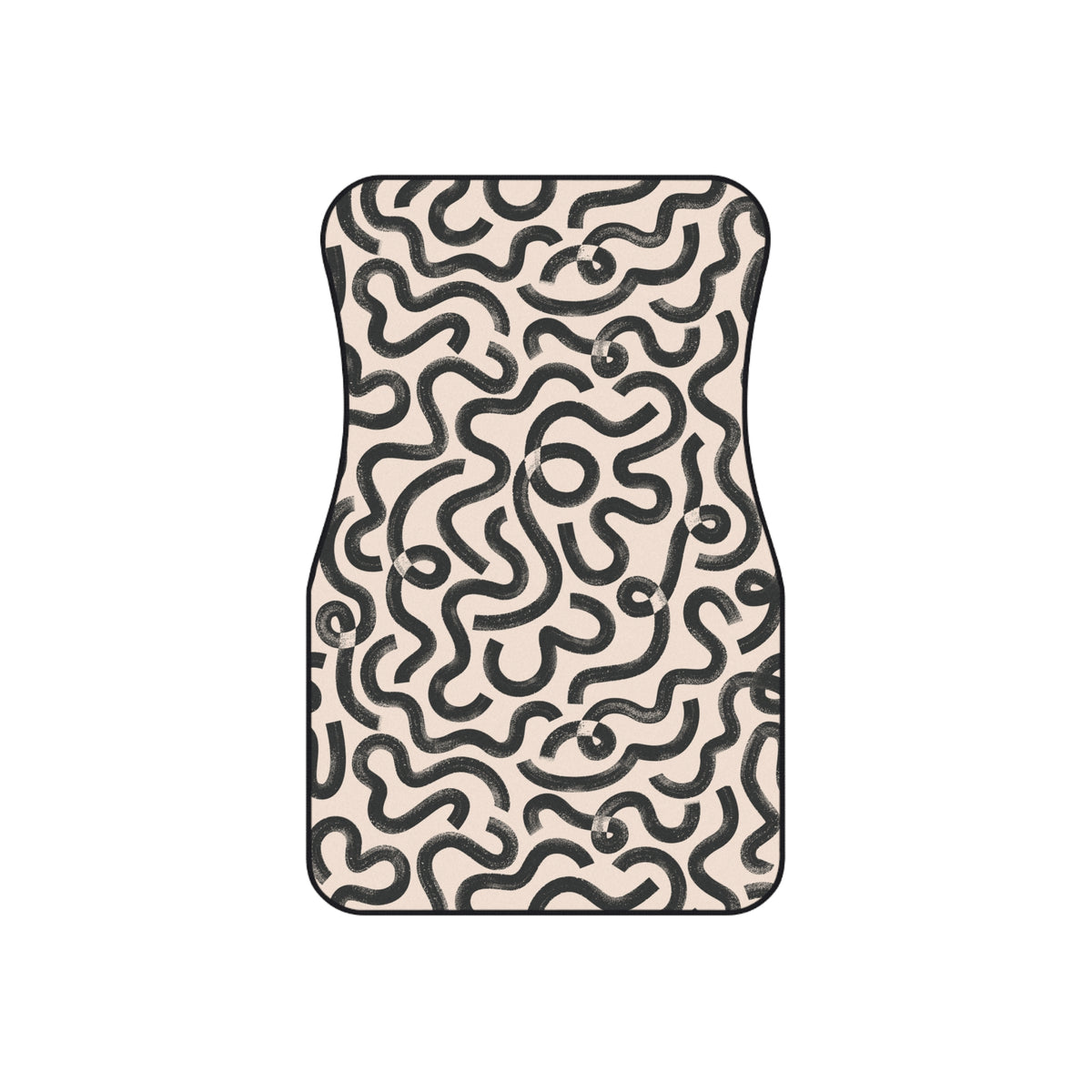 Beige Abstract Pattern Car Floor Mats – 4-Piece Set
