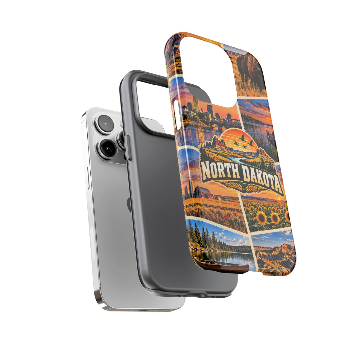 North Dakota Tough Phone Case – Badlands & Bison Collage