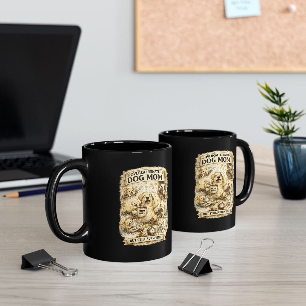 Overcaffeinated Dog Mom Mug Funny Dog Mom Coffee Cup Dog Lover Gift