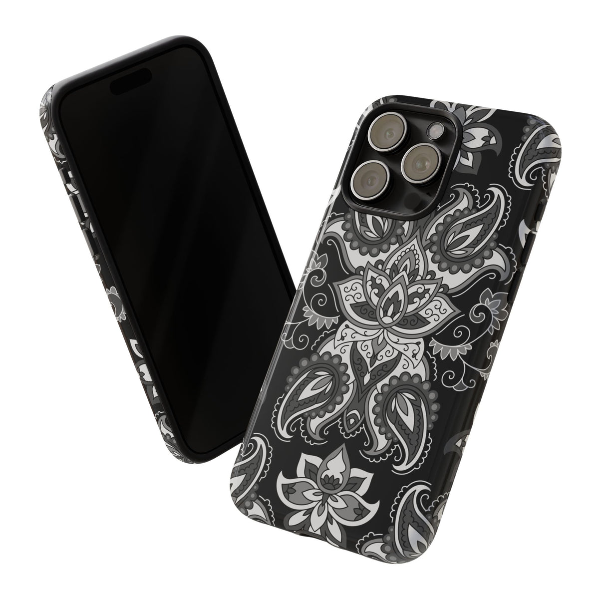 Black Paisley Phone Case – Bandana Pattern Tough Case