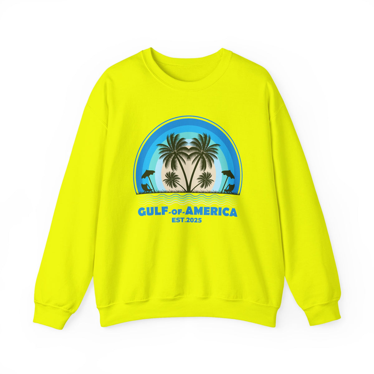 Gulf of America Sweatshirt – Coastal Palm Tree Graphic