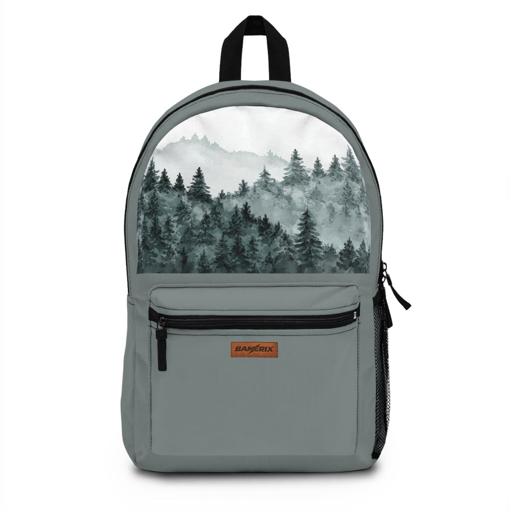 Misty Forest Backpack – Watercolor Mountain Pine Design