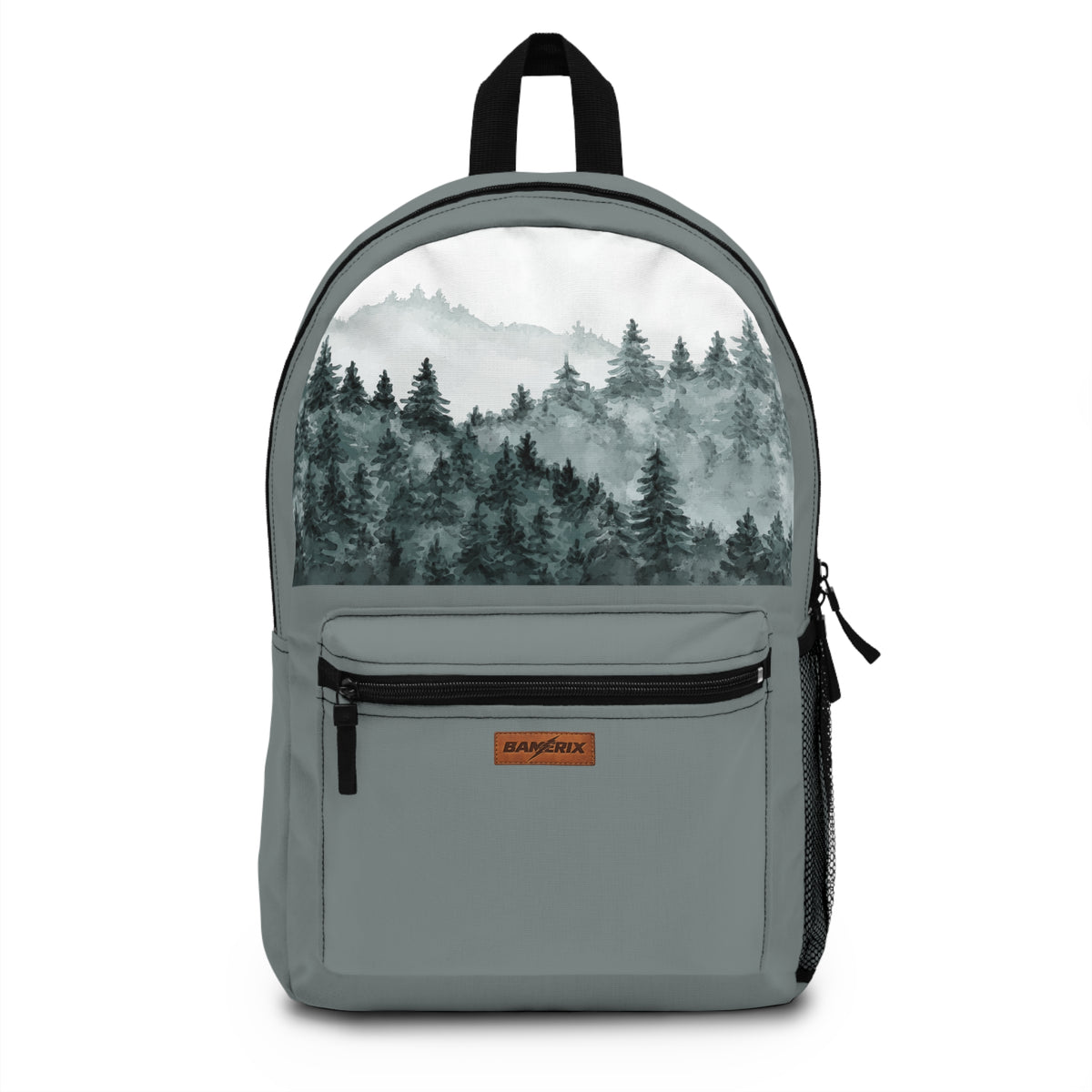 Misty Forest Backpack – Watercolor Mountain Pine Design
