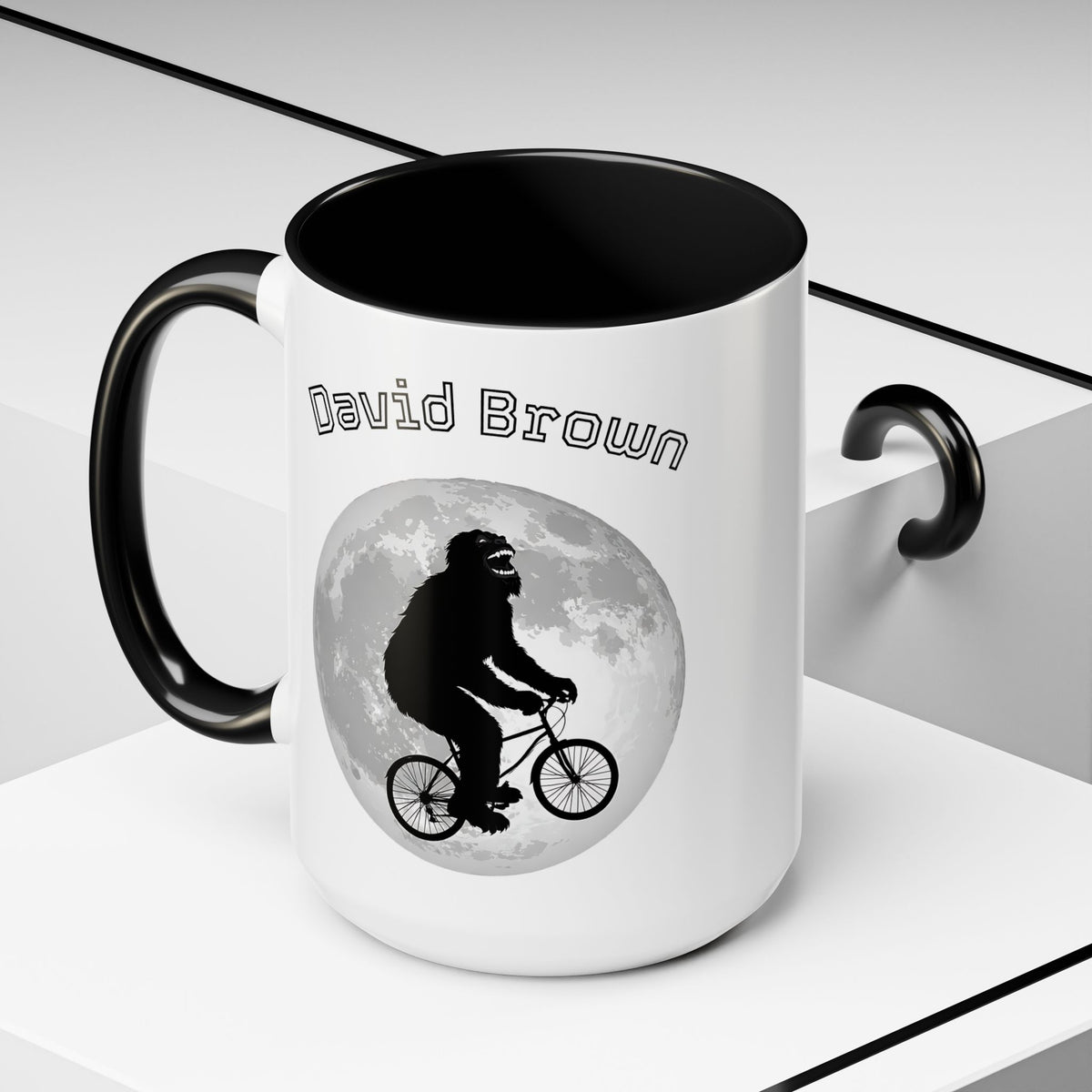 Personalized Bigfoot Mug with Name – Funny Sasquatch Bicycle Gift