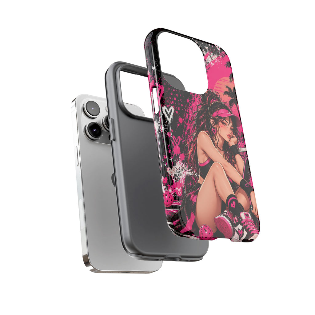 Pink Grunge Anime Girl Phone Case – Urban Streetwear Tough Case
