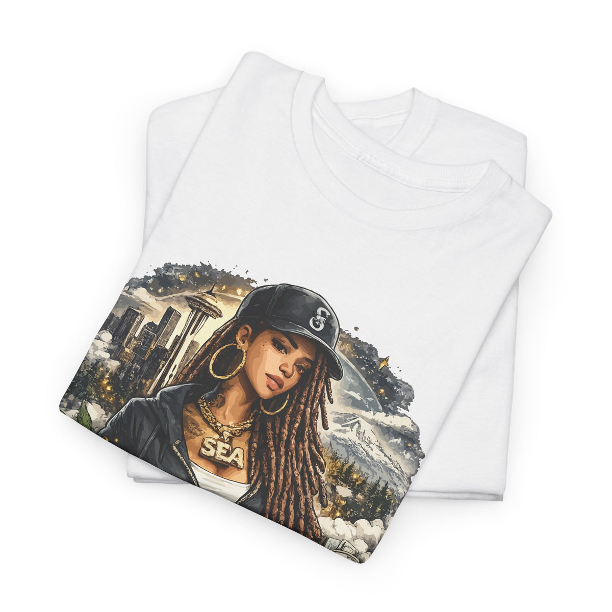Seattle T-Shirt – Vintage Skyline, Coffee & Portrait Graphic Tee