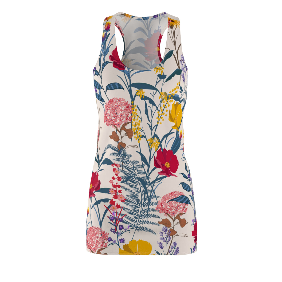 Floral Meadow Racerback Dress  All-Over Print Summer Sundress