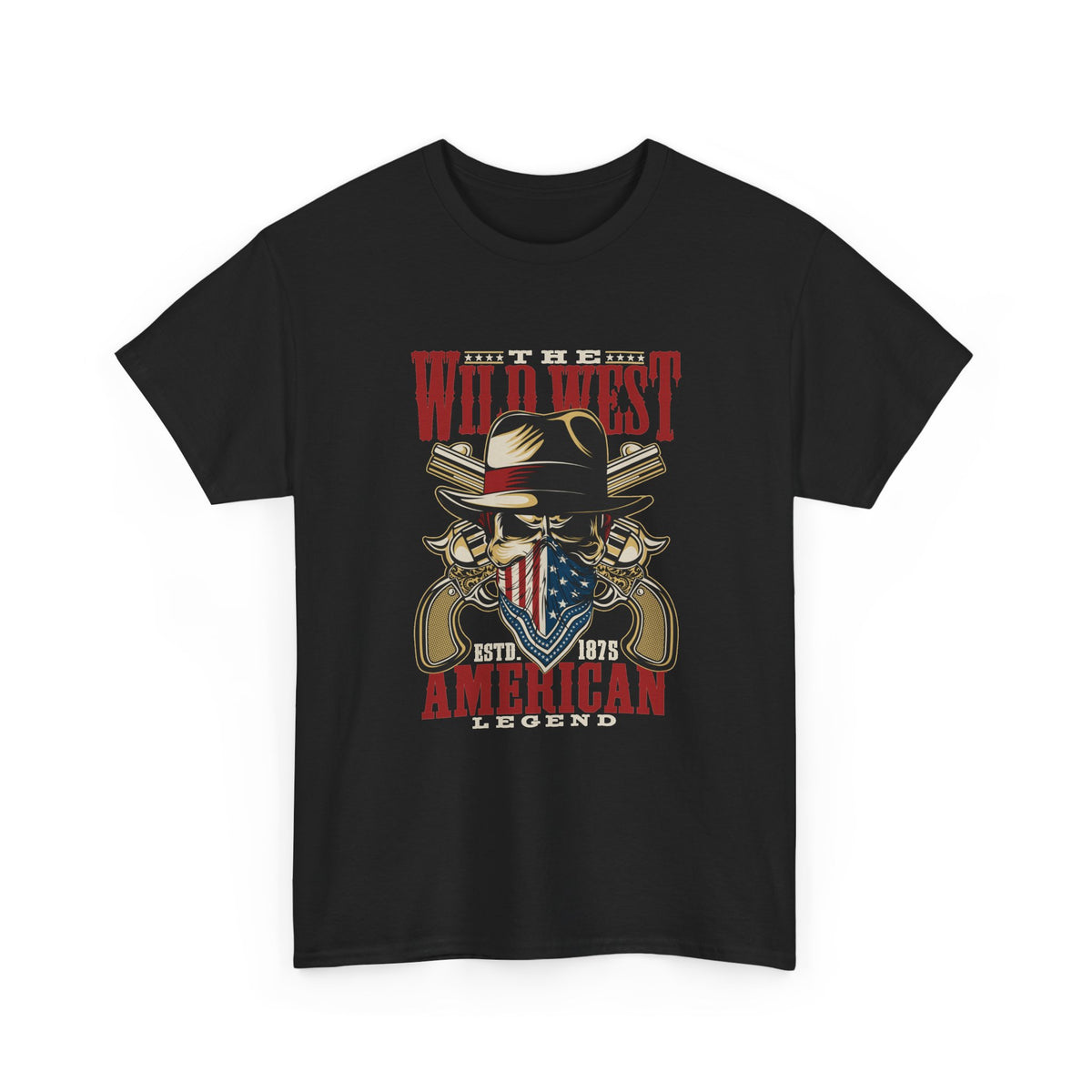 Wild West American Legend T-Shirt – Cowboy Skull Vintage Western Tee