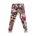 Pink Graffiti Heart Leggings – Leopard Street Art Print