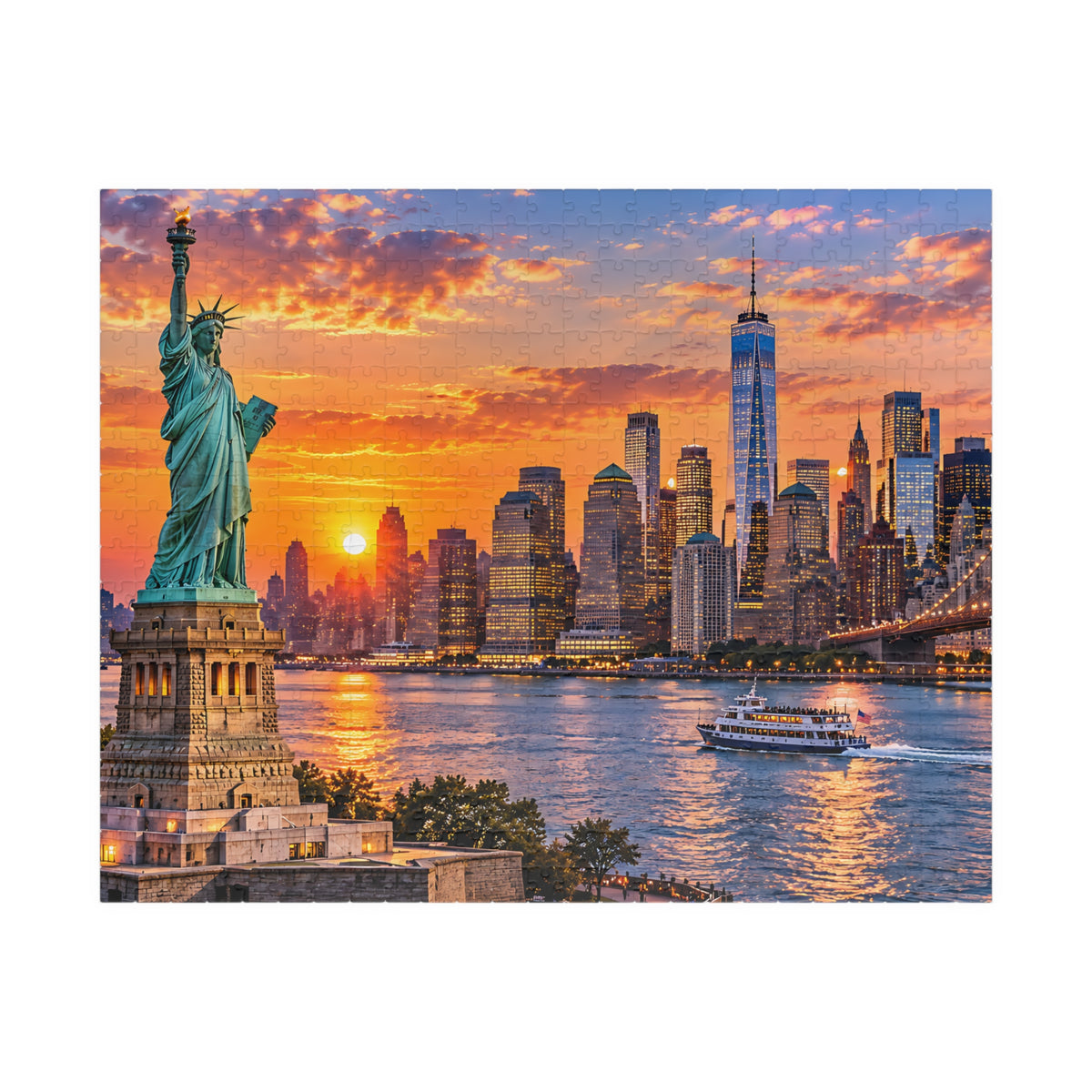 New York City Puzzle – Statue of Liberty & Manhattan Skyline (110/252/520/1014 pcs)