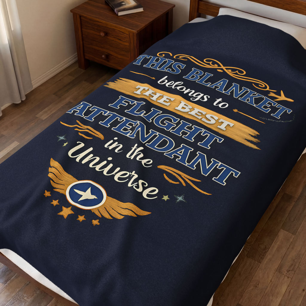 Best Flight Attendant Blanket  Gift for Flight Attendant  Cabin Crew Appreciation Gift  Aviation Throw Blanket