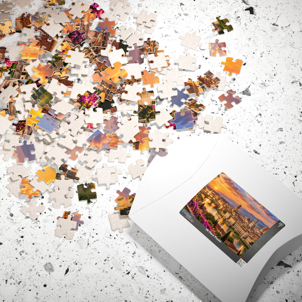 Florence Italy Puzzle – Tuscany Sunset Jigsaw Puzzle — Scenic Italy Travel Puzzle (110/252/520/1014 pcs)