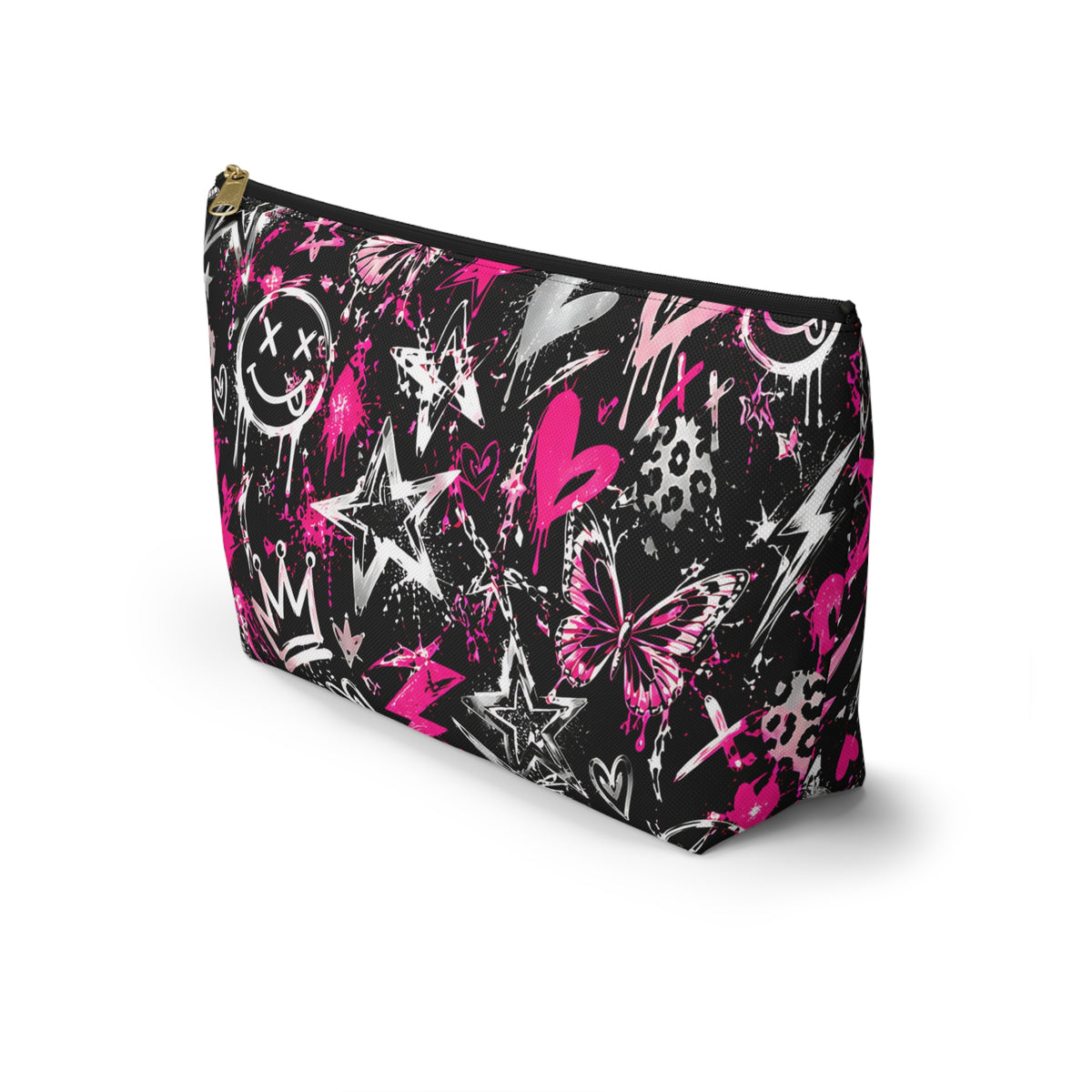 Pink Graffiti Pouch – Smiley Heart Streetwear Print
