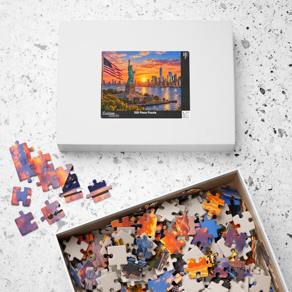 New York City USA Puzzle – Statue of Liberty Jigsaw Puzzle (110, 252, 520, 1014-piece)
