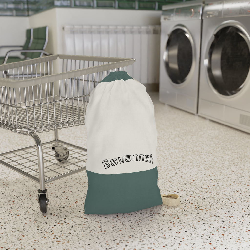 Personalized Laundry Bag | Custom Canvas Drawstring Laundry Bag | Large Reusable Laundry Sack