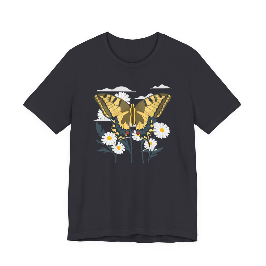 Butterfly Floral Nature Shirt  Yellow Butterfly T Shirt, Wildflower Graphic Tee, Nature Lover Gift