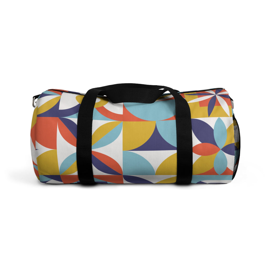 Retro Geometric Duffel Bag – Mid-Century Modern Design
