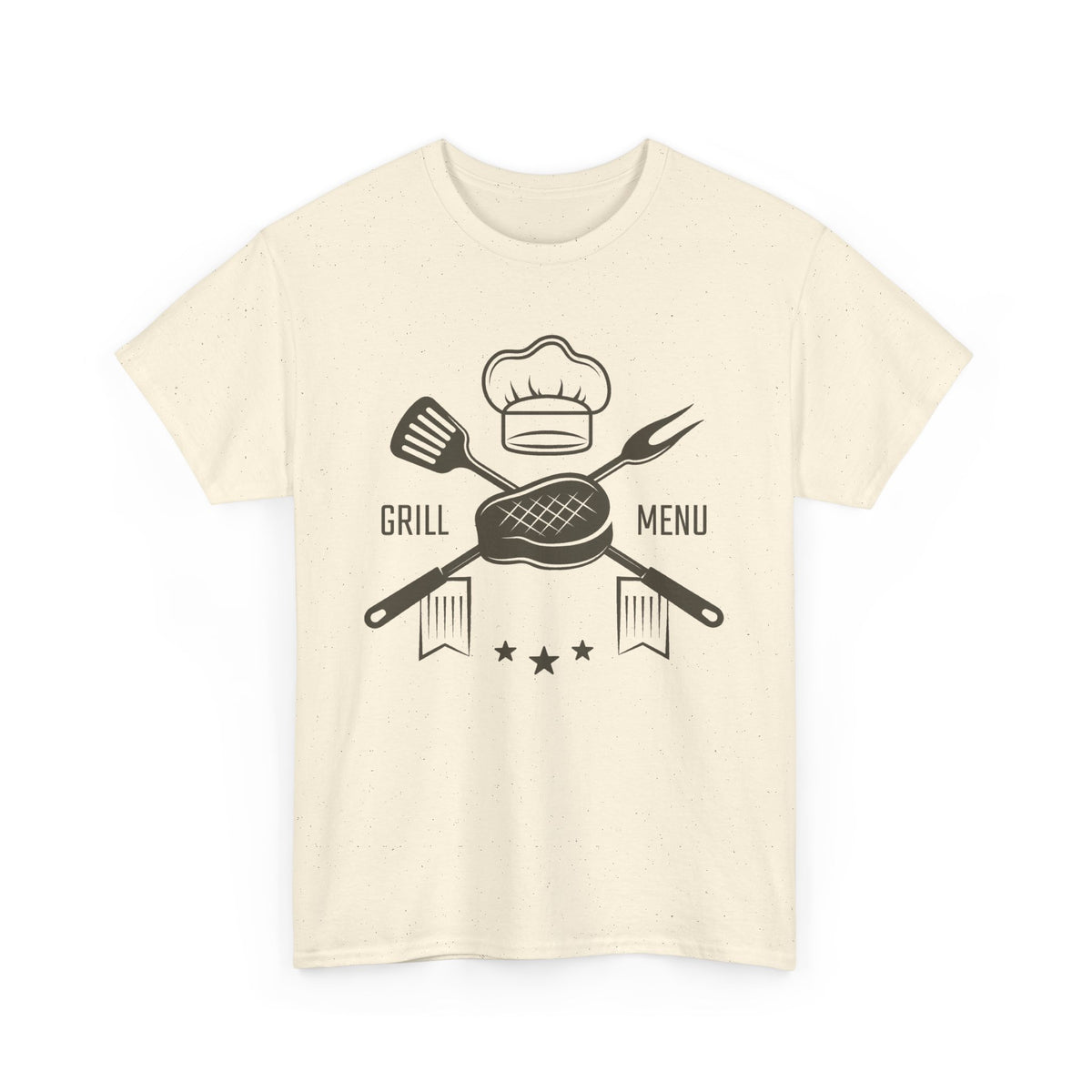 BBQ Grill Menu T-Shirt – Chef Hat & Grilling Utensils Graphic Tee