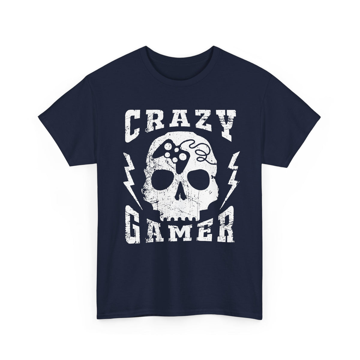 Crazy Gamer T-Shirt – Skull Gaming Streetwear Graphic Tee