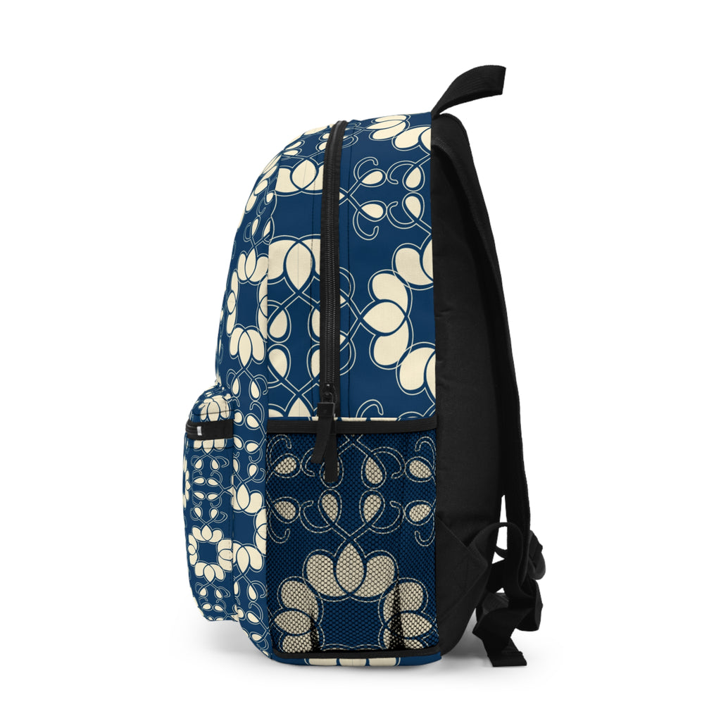 Personalized Indigo Floral Backpack with Name