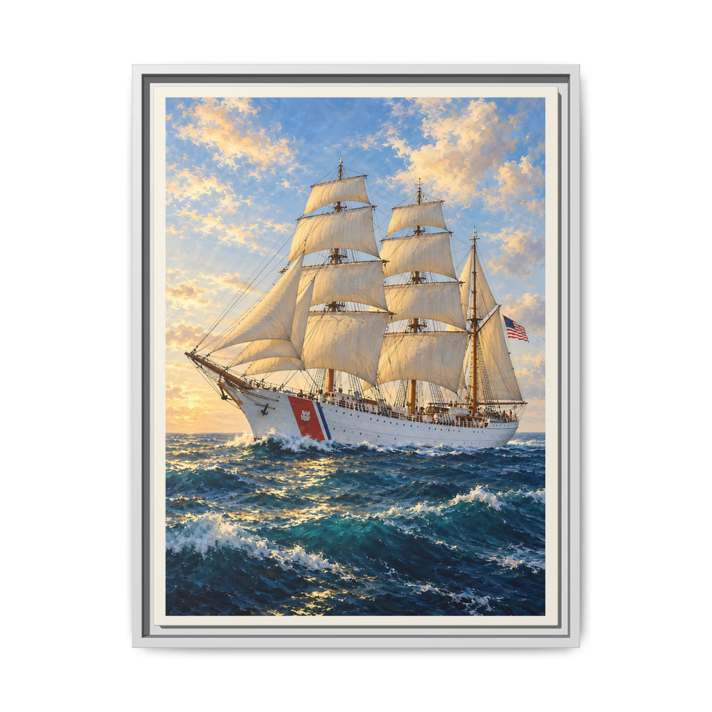 USCGC Eagle (WIX-327) Framed Canvas – US Coast Guard Tall Ship Art