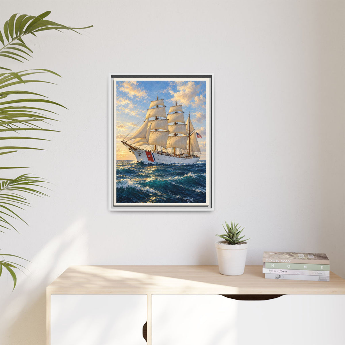 USCGC Eagle (WIX-327) Framed Canvas – US Coast Guard Tall Ship Art
