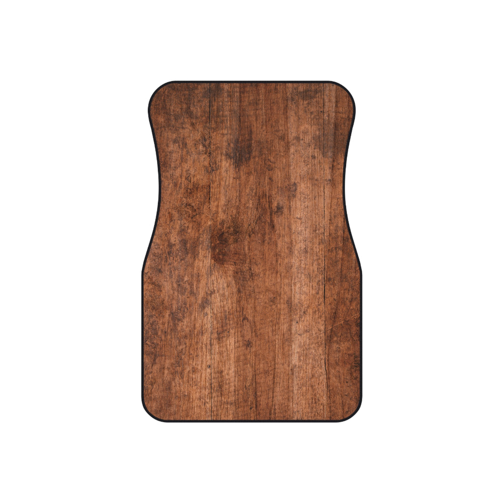 Rustic Wood Car Floor Mats – Brown 4-Piece Set