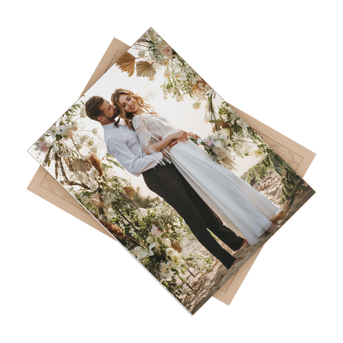 Personalized Wedding Photo Ceramic Tile 6" × 8" | Custom Couple Picture Tile | Wedding Gift | Anniversary Home Decor
