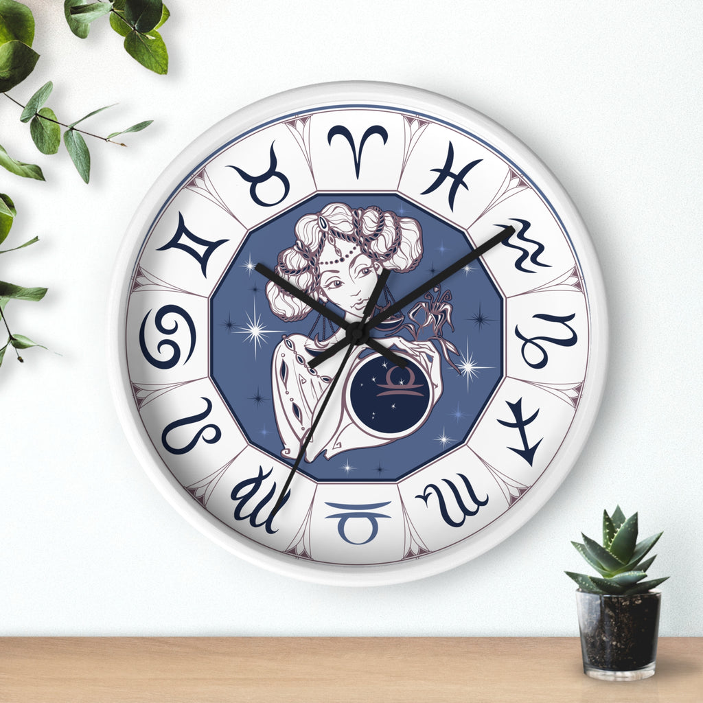 Zodiac Aries Illustration Wall Clock | Astrological Symbols Timepiece