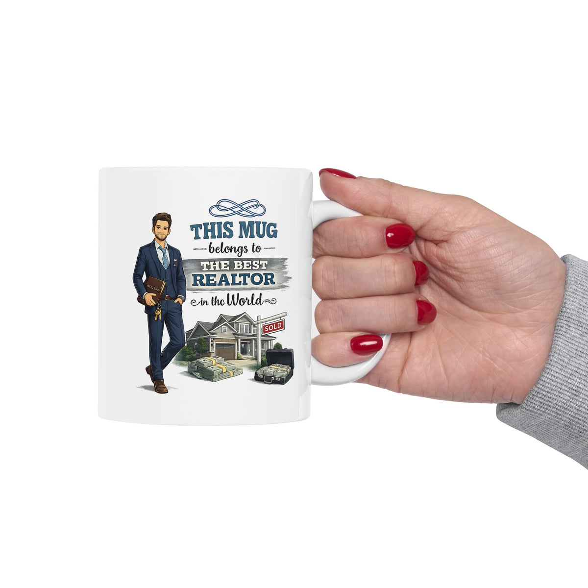 Best Realtor Mug This Mug Belongs To The Best Realtor in the World, Real Estate Agent Coffee Mug Gift