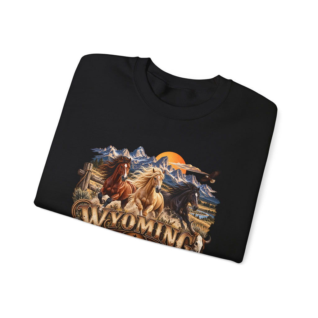 Wyoming Horses Sweatshirt – Vintage Western Design