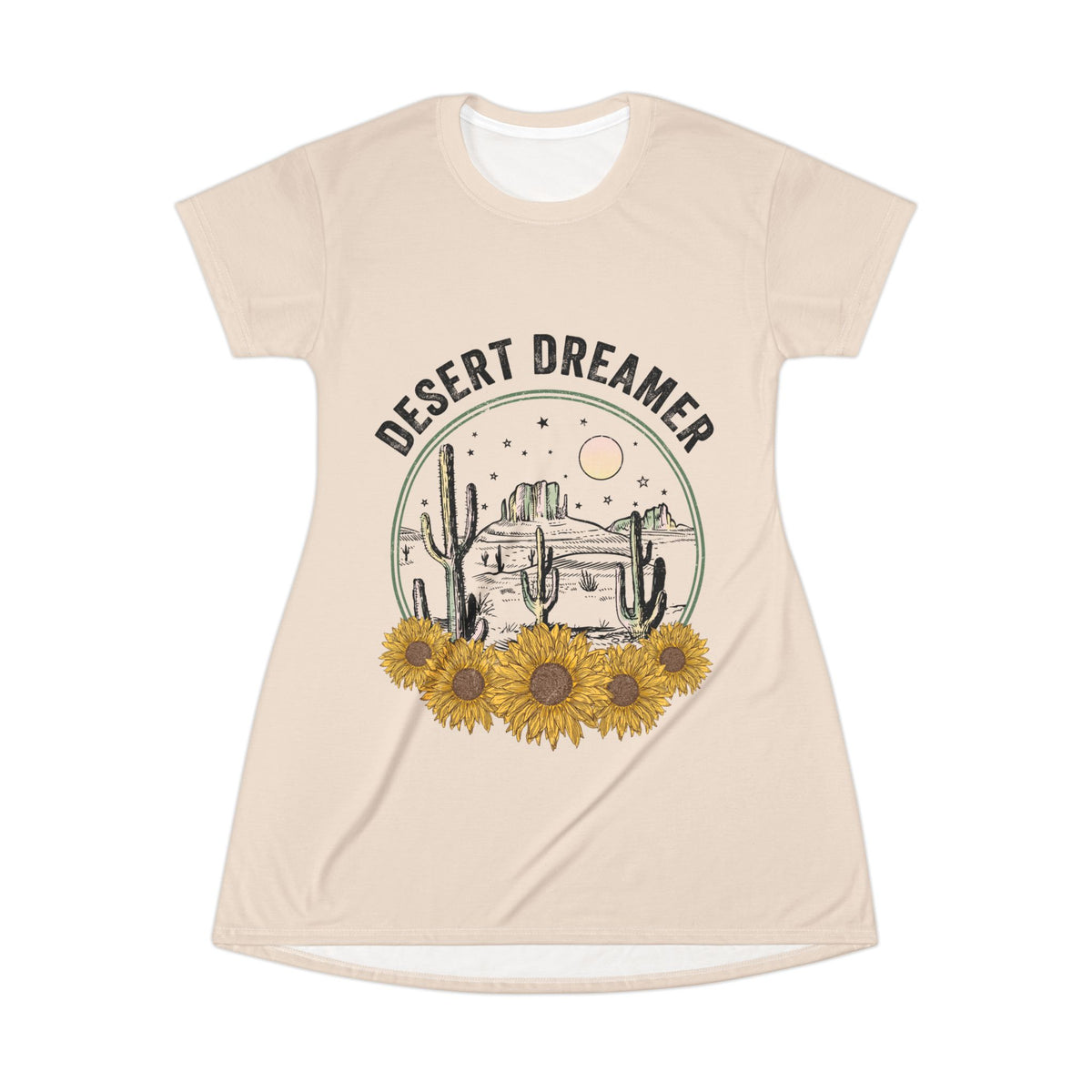 Desert Dreamer T-Shirt Dress – Western Sunflower Graphic