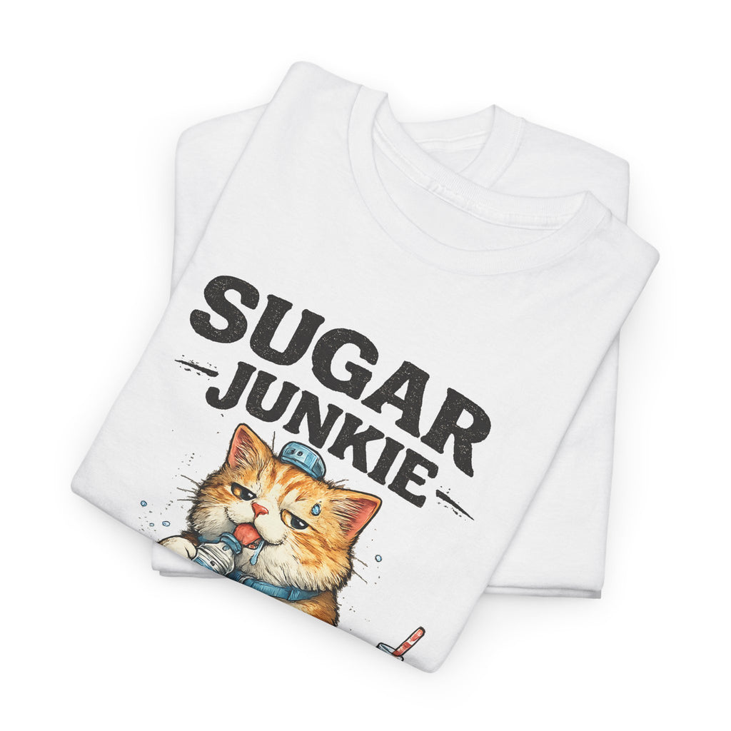 “Sugar Junkie – Diabetic Nightmare” T-Shirt – Funny Cat Graphic Tee