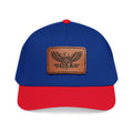 USA Eagle Leather Patch Mid Profile Baseball Cap – Patriotic American Hat